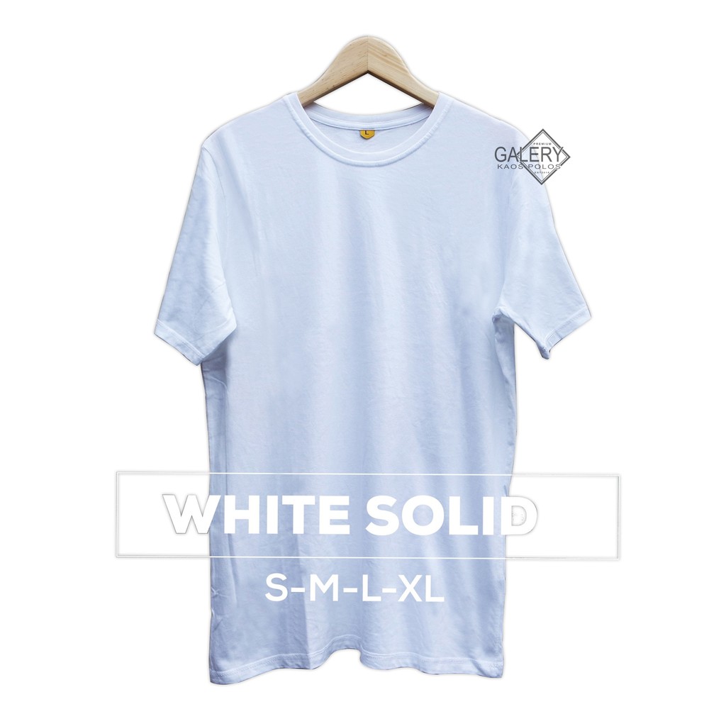 Eco Soft Kaos Polos Aneka Warna White Solid Pendek Cotton 30s Sejuk Dan Lembut Cocok Juga Di Sablon