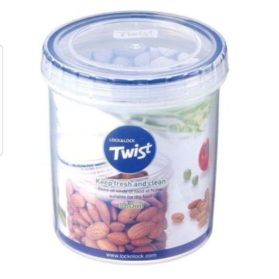 PROMO Toples Kacang Permen Kue Lebaran Natal Jar Plastik Lock n Lock Twist 560ml Original Murah