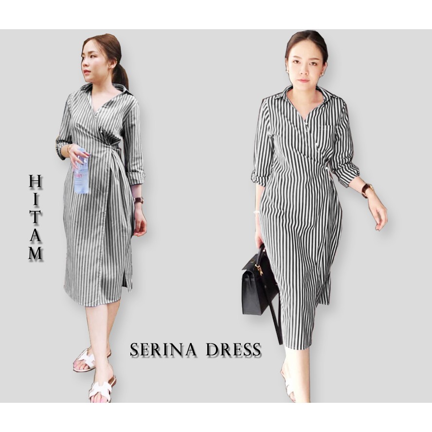 Serina Dress - Logo Smile (LS) - Ukuran L-3XL - Matt Katun Yandet