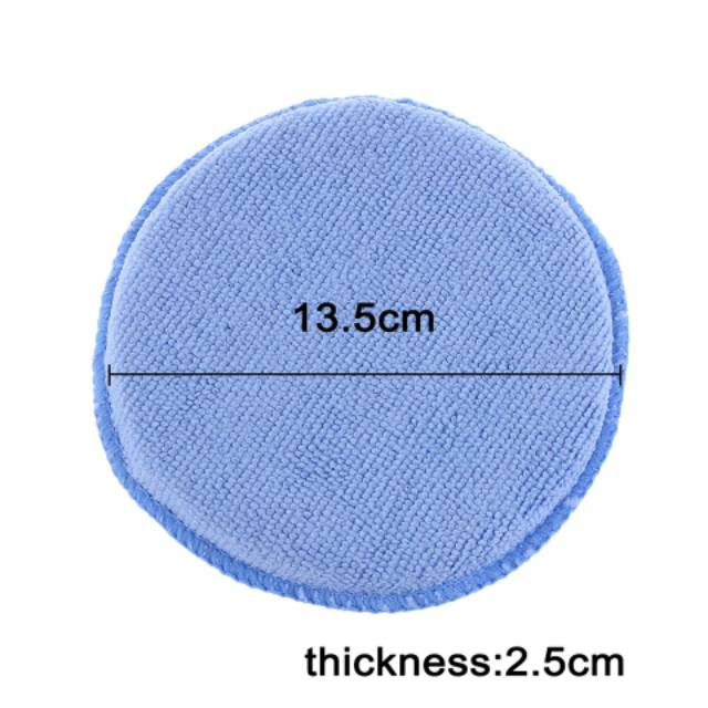 Microfiber Pad Aplikasi Poles Waxing Body Mobil Motor Warna Biru Bulat Applicator Pad Quality