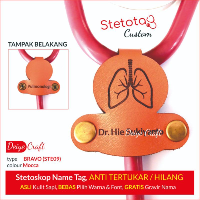 

STETHOSCOPE ID TAG Personalized Stetotag Stetostag Custom Nama Model BRAVO