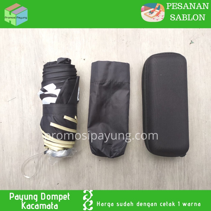 [ payung custom grosir ] Payung Lipat Empat Dompet sablon 1 warna - promosi souvenir