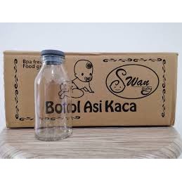 Swan Baby Botol ASI Kaca Isi 10 botol Ukuran 100ml Food Grade Tempat Penyimpanan Asi Botol Susu Asip