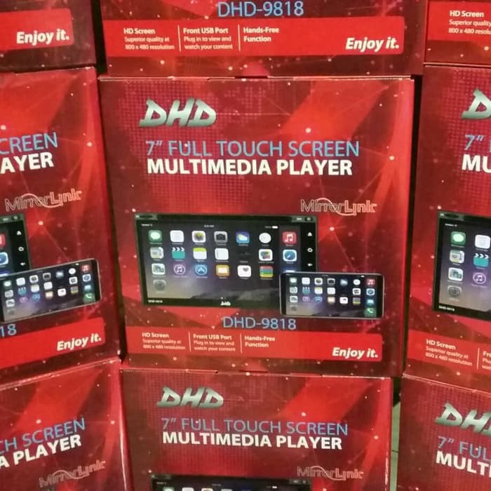 Double din Mirror Link Android DHD-1076 Mp4 PANEL GLASS
