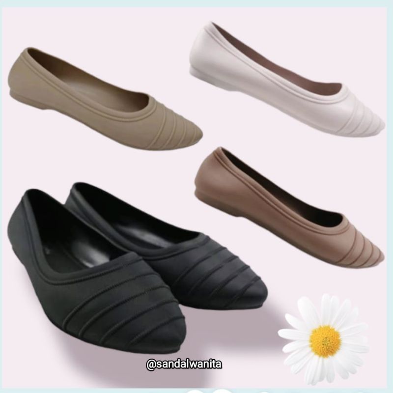 Sepatu Flatshoes Wanita Neo Porto Jelly Karet Lentur