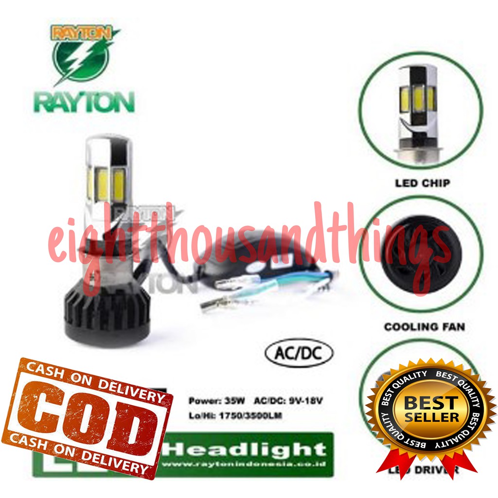 Lampu Utama LED Motor HID LED 6 Sisi Mata AC DC Original BY RTD Motor Bebek Matic Kopling H6 H4