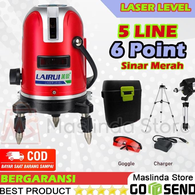 LASER LEVEL 5 Line 6 leveling laser Levels 6 garis warna merah GARANSI