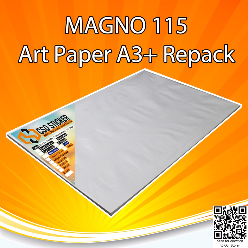 Magno Gloss Kertas Art Paper Carton CTS 115 Gsm A3+ 100 Lembar Repack