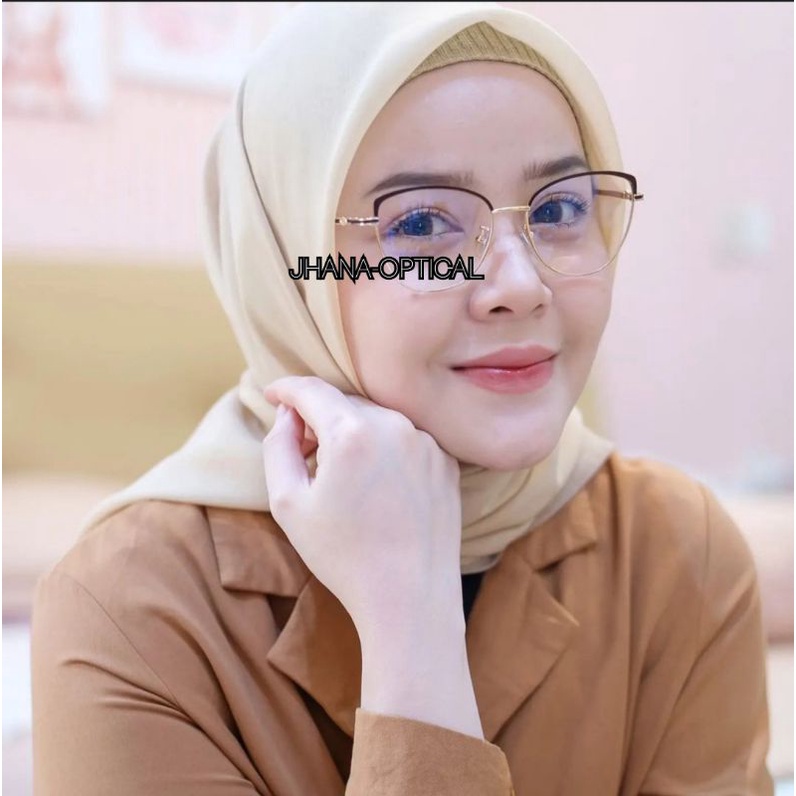 Kacamata wanita paket lensa photocromic minus(6507)frame lensa bluecromic  minus anti radiasi