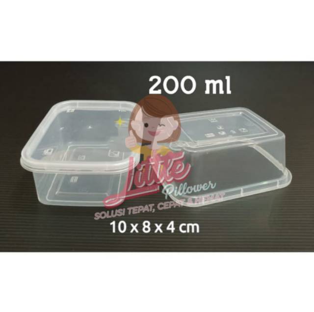 (ISI 25PCS - REC200) Kotak Lunch Box Mini 200ml - Thinwall REC 200ml - Kotak Makan