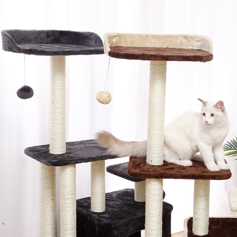 Cat Condo Tiang Cakar Loncat Dengan Kandang 3 Tingkat Untuk Kucing