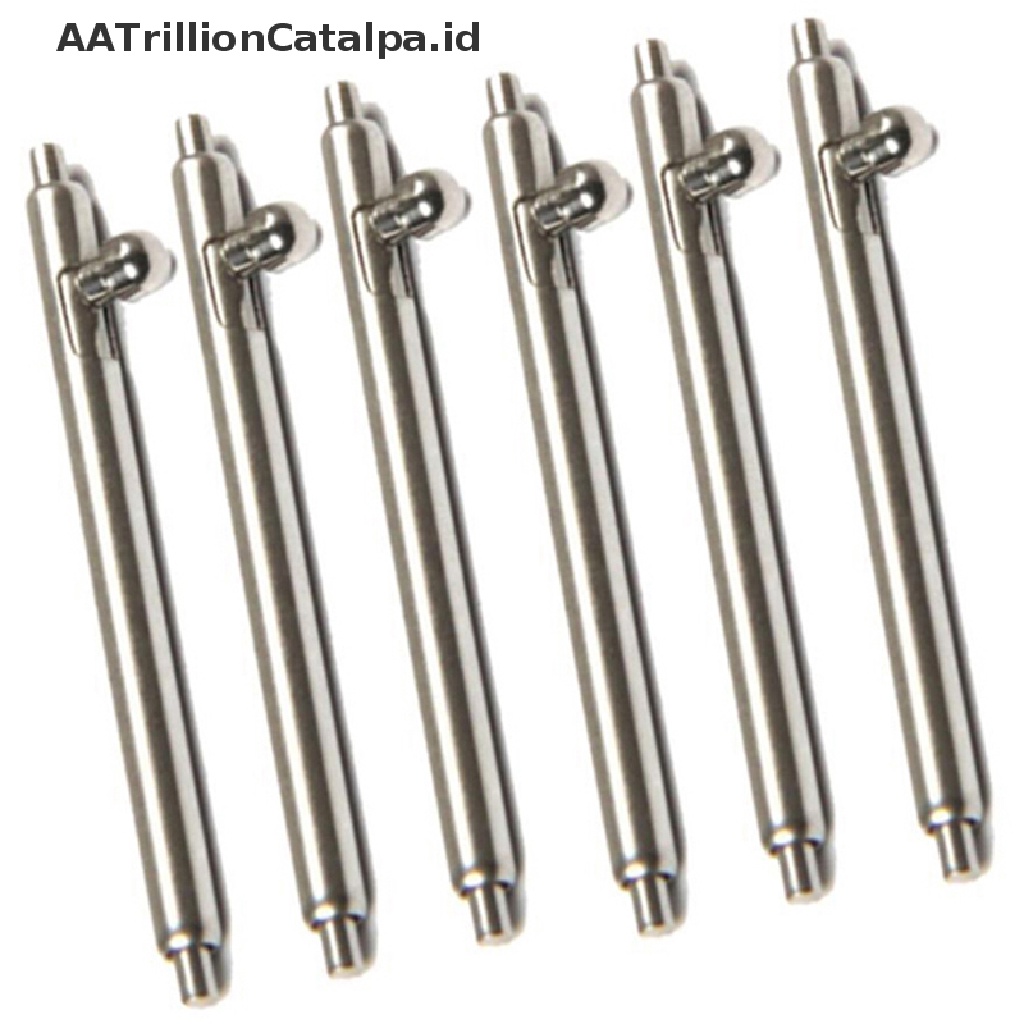 10 Pcs Pin Bar Strap Jam Tangan Bahan Stainless Steel Ukuran 12-24mm