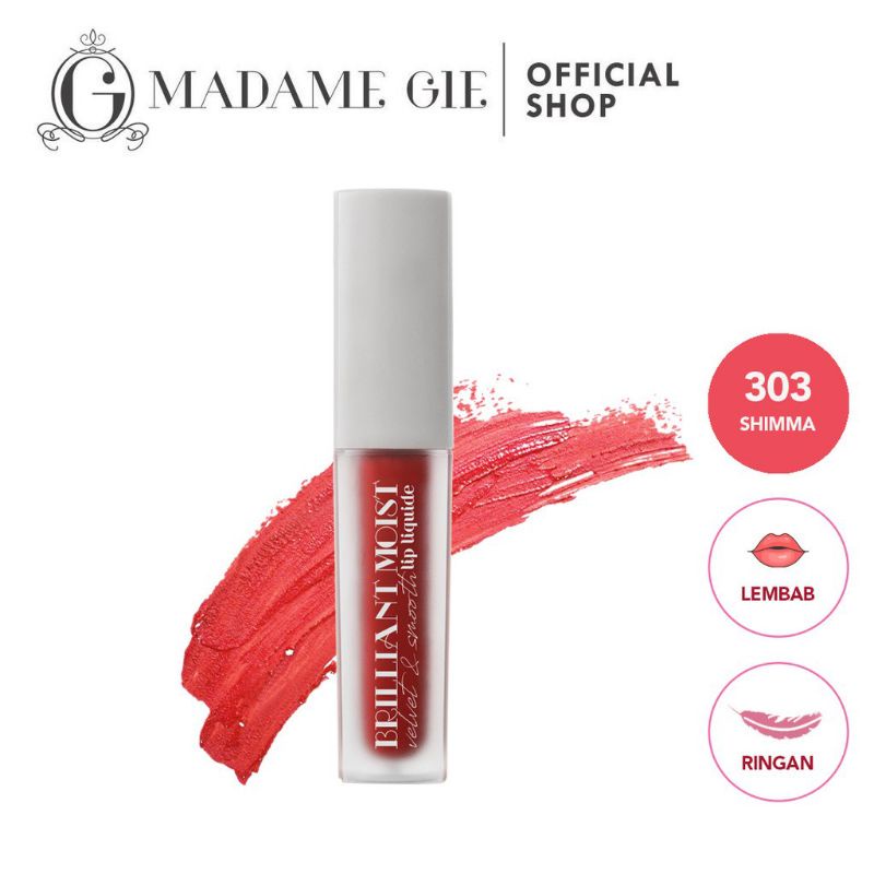 ⭐️ Beauty Expert ⭐️ Madame Gie Briliant Moist Velvet &amp; Smooth Lip Liquide - MakeUp Lip Cream Lipstik