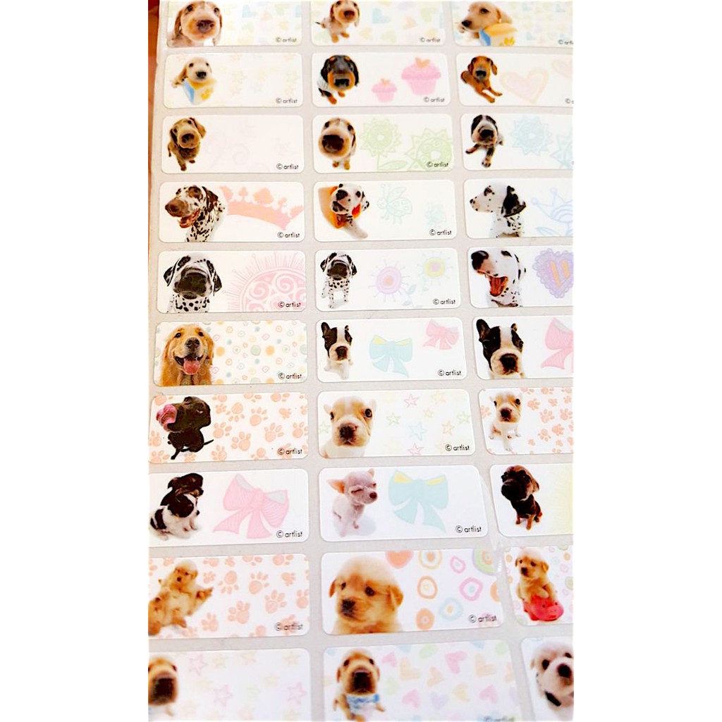 

Label nama anti air stiker waterproof Dog 3