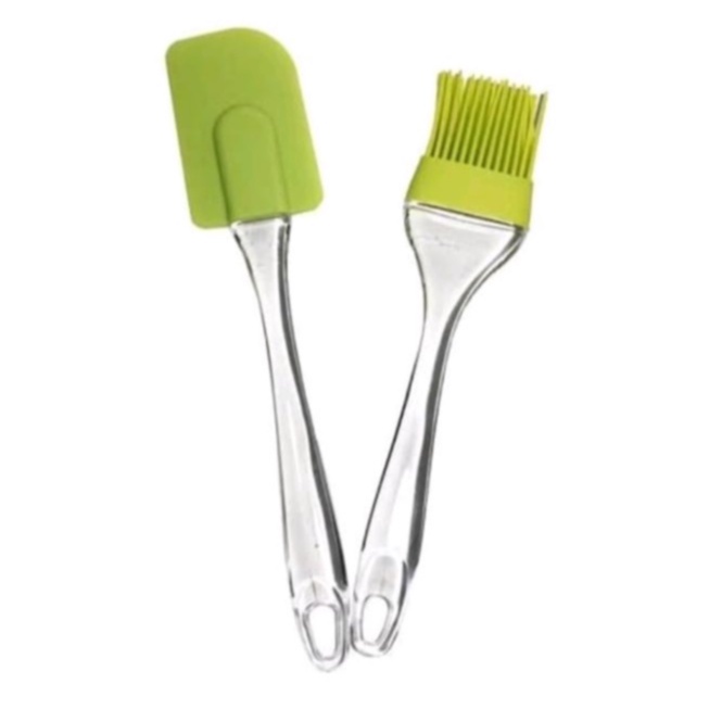 Spatula &amp; Kuas Silikon Besar / 1 Set isi 2