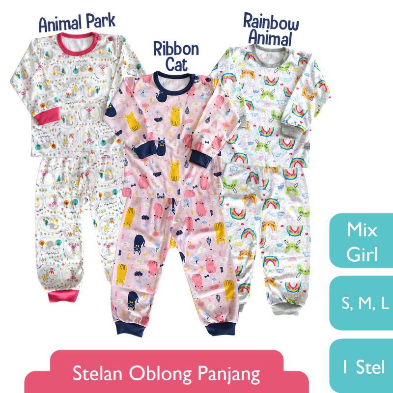 Setelan Piyama Libby L XL XXL Girl Motif Cewek Lengan Panjang