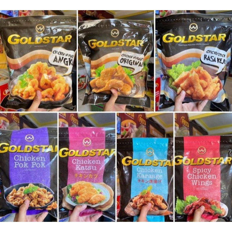 

Goldstar Katsu / Goldstar Pok Pok / Goldstar Stickie Chese / Goldstar Naget Original 500 gram All varian - amira frozen food
