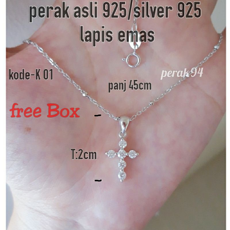 Kalung salip mata perak asli 925 lapis emas anti karat/kalung wanita/salip/kalung murah
