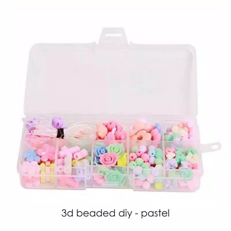 Mainan Anak Creative Box Ronce 10 Bentuk kreasi buat gelang kalung anak kado ultah anak perempuan laki Balita ape paud tk meronce  pop it boneka boba anak cowok cewek 2 3 4 5 6 7 tahun-3