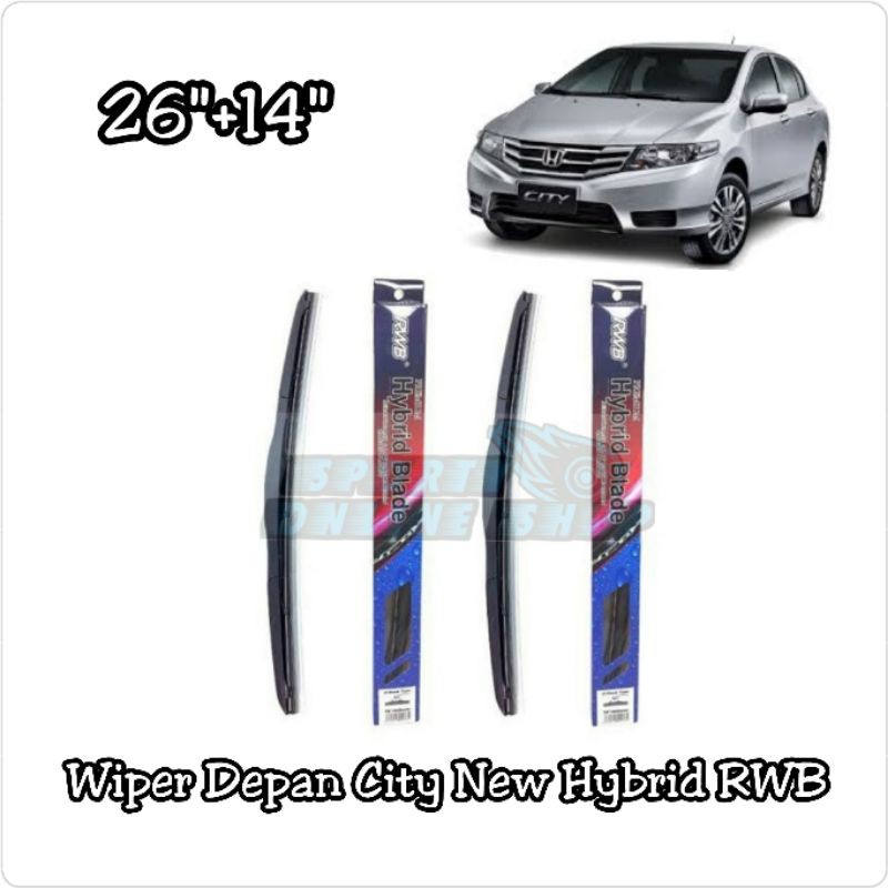 Wiper Depan City New 26&quot;+14&quot; Hybrid Merk Rwb