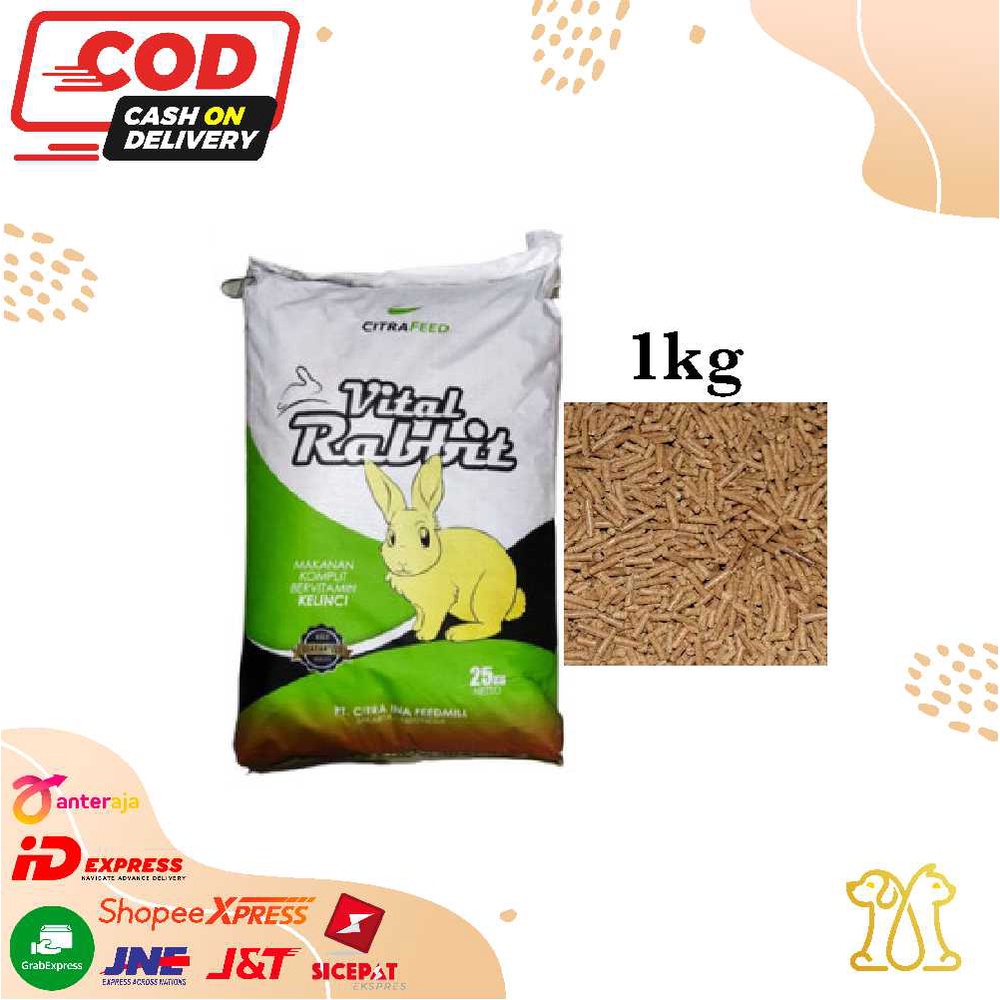 VITAL RABBIT 1kg Repack Citra Feed Food Makanan Kelinci Ekonomis Vital Rabbit CitraFeed Rabbit Food