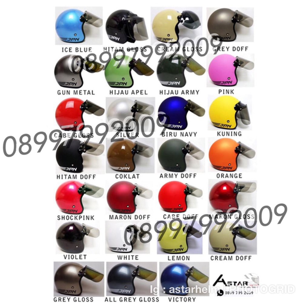Helm JPN ARC Retro FREE KACA CEMBUNG KACA DATAR Ori Termurah