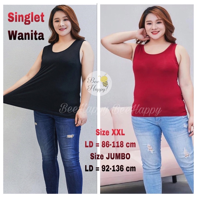 Singlet Wanita XXL / Jumbo / Tanktop Wanita Tali Lebar Jumbo