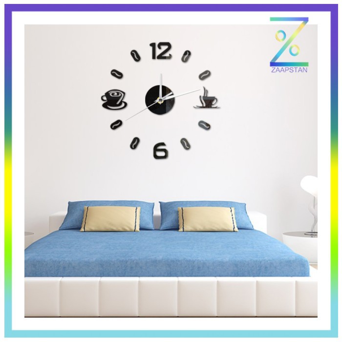 Taffware Jam Dinding DIY Giant Wall Clock Quartz Creative Design 50-60