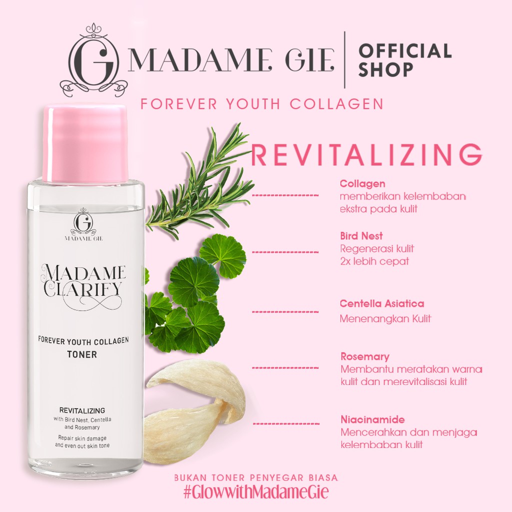 Madame Gie Madame Clarify Face Toner 100ml | Bright as Rose | Tea Tree | Forever Youth