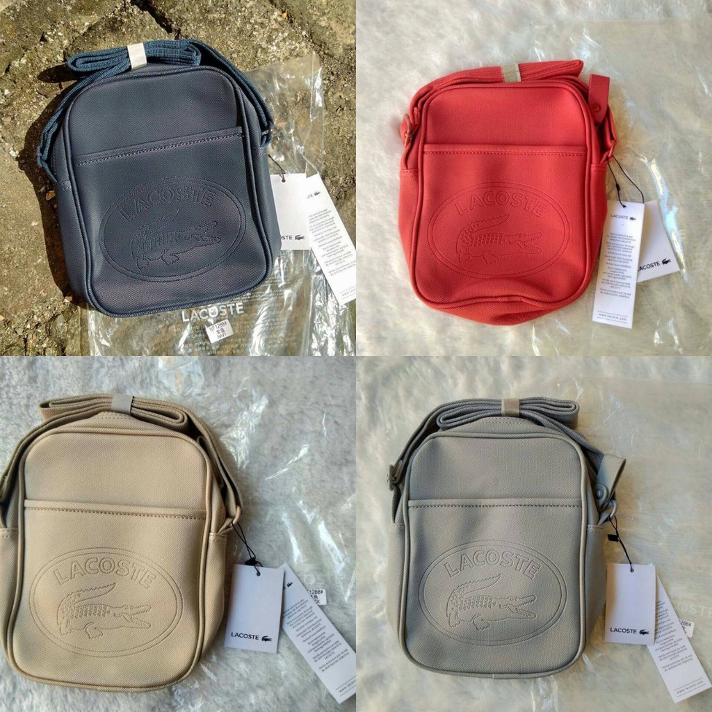 LACOSTE Sling Bag / Tas Selempang Lacoste Tas Kulit Pria Wanita