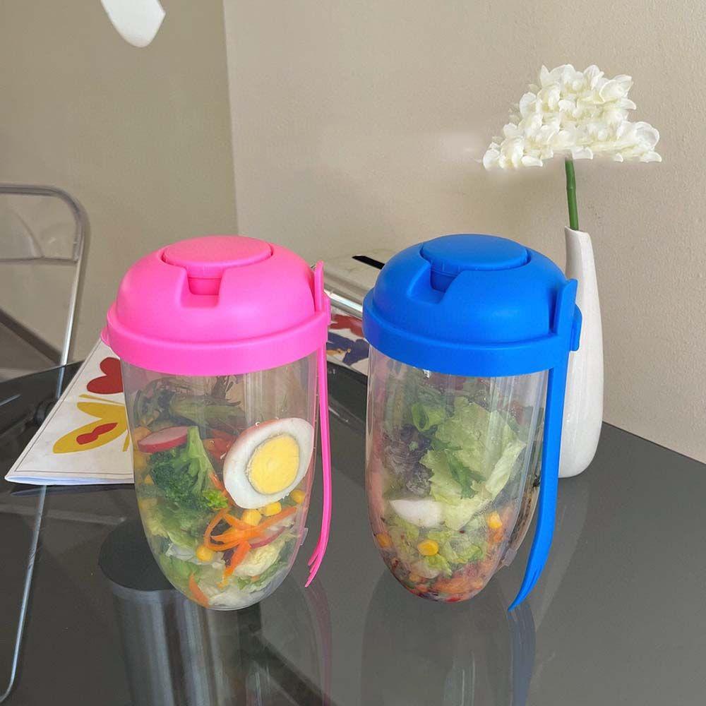 Solighter Salad Container Bottle Lunch With Sauce Cup Lunch Bento Kotak Wadah Makanan