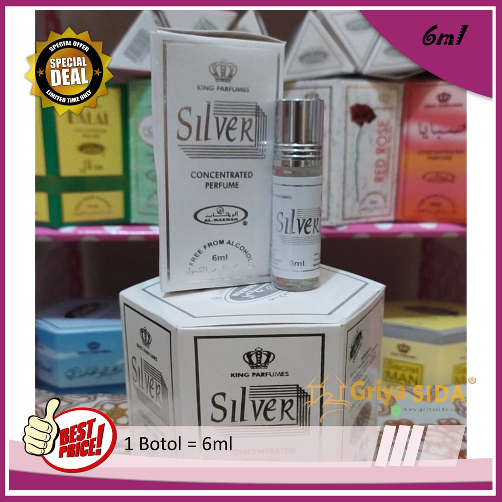 Parfum Silver 6ml alraehan aroma silver al raehan mirip al rehab parfum Harga grosir PROMO!!