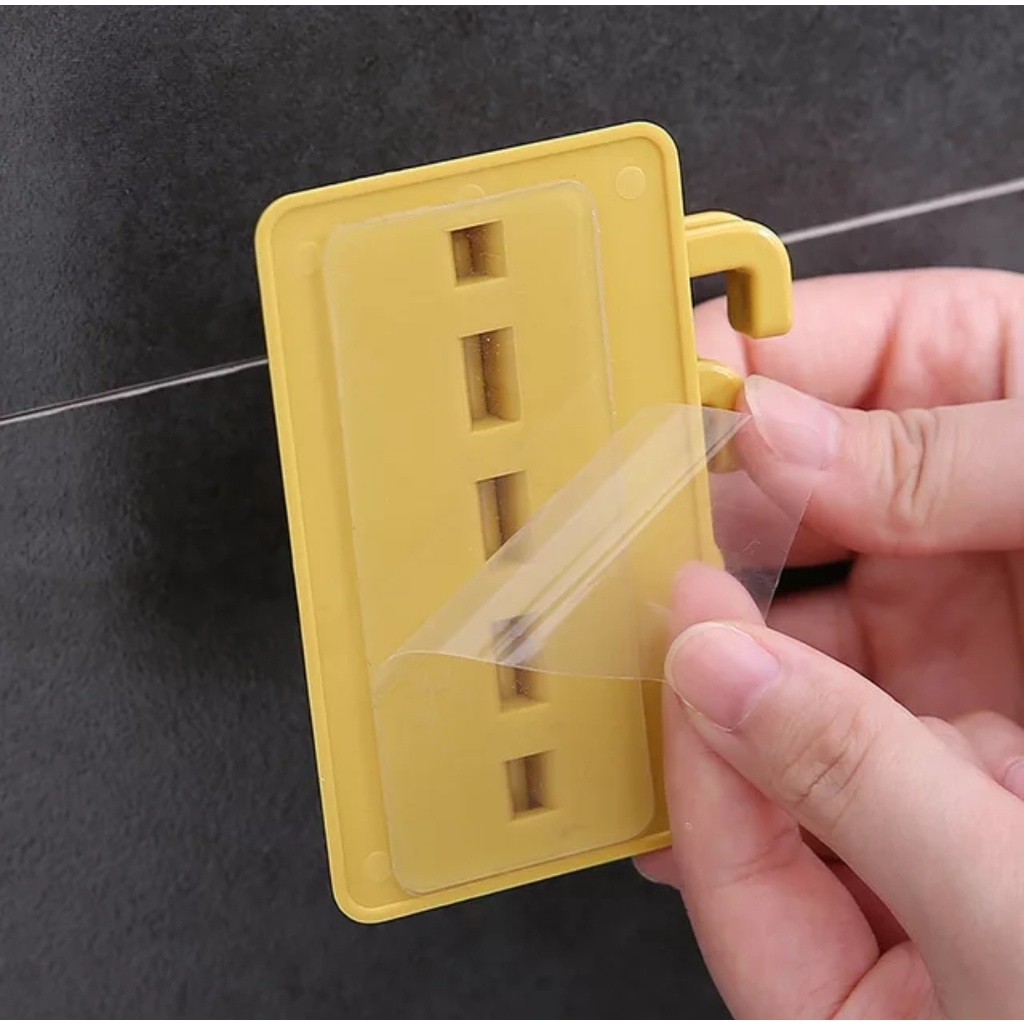 Gantungan Baju Tempel 4 Kait Hook Multifungsi Gantung Kunci