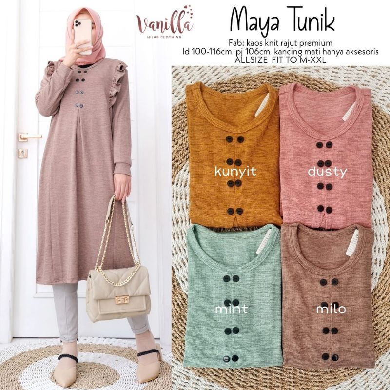 Maya Tunik - Tunik Kaos Rajut Premium LD100+ Melar / 359