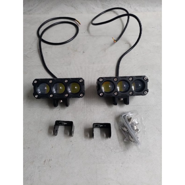 Led Mini Projie Projector 3 Lensa/Lampu Tembak 3 Mata Hi-Lo Bukan Saber Sr3/Pro7
