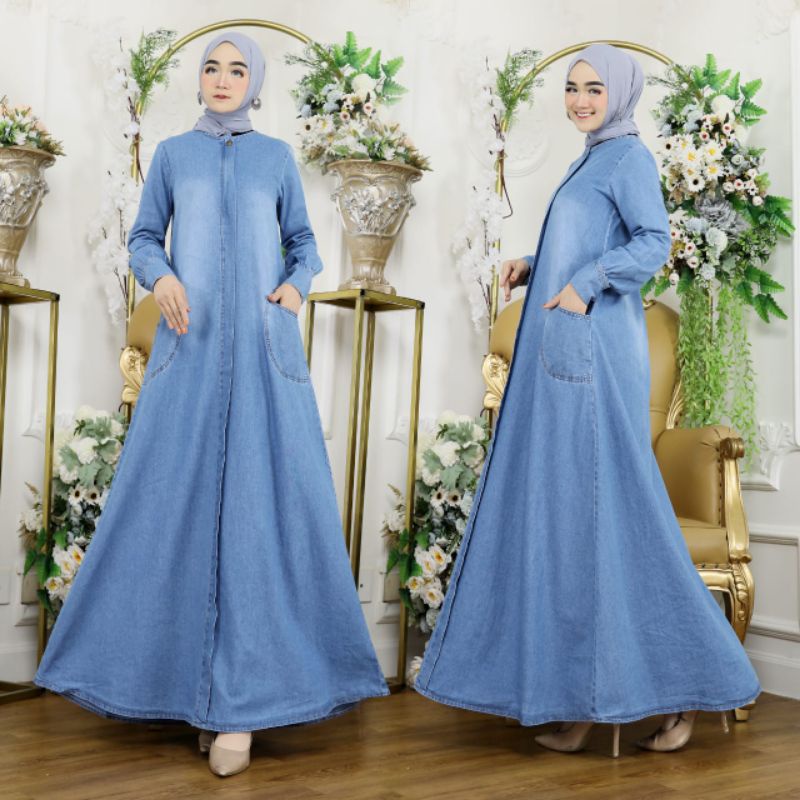 gamis denim premium