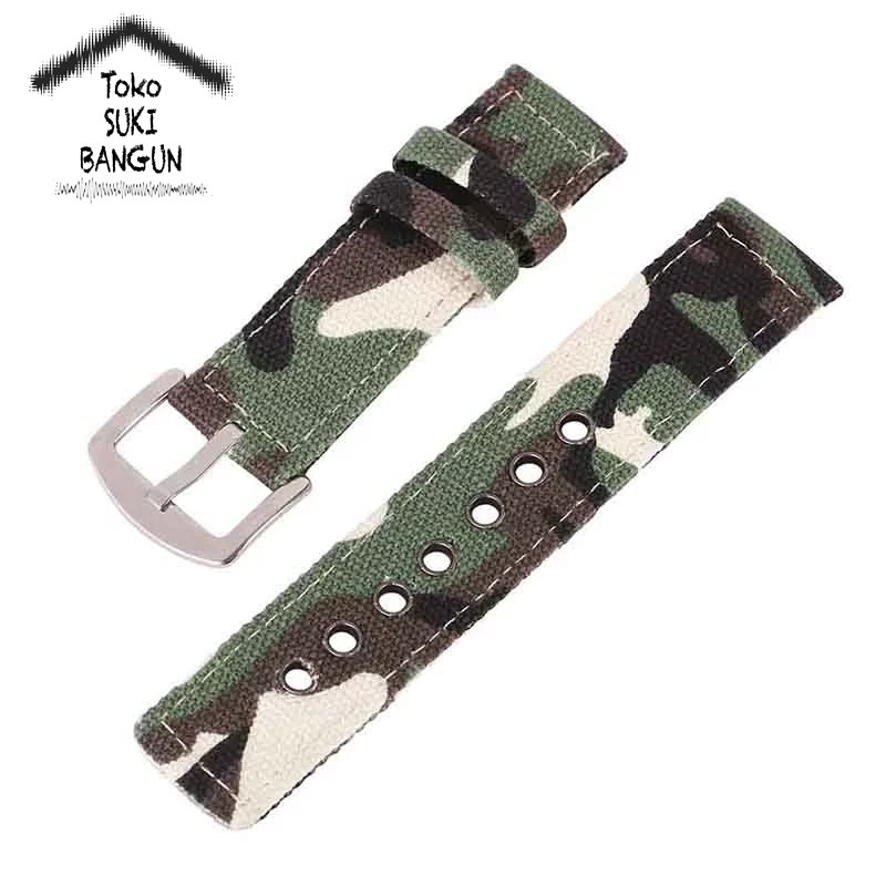 TALI JAM 18mm Canvas Army Nylon Camouflage Watch Band Strap