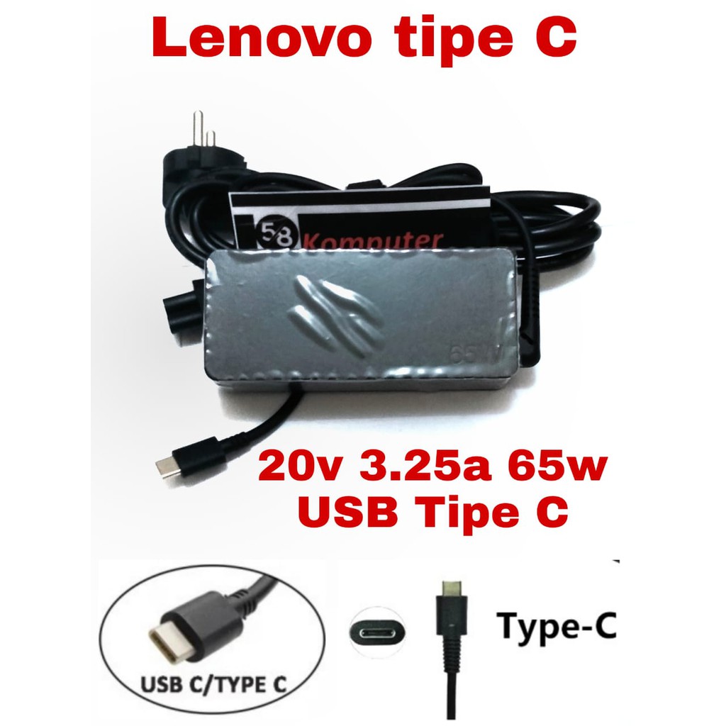 Adaptor Charger Laptop Lenovo Yoga C740 C930 C940 S730 IdeaPad 730s 20V 3.25A 65W USB-C Type C