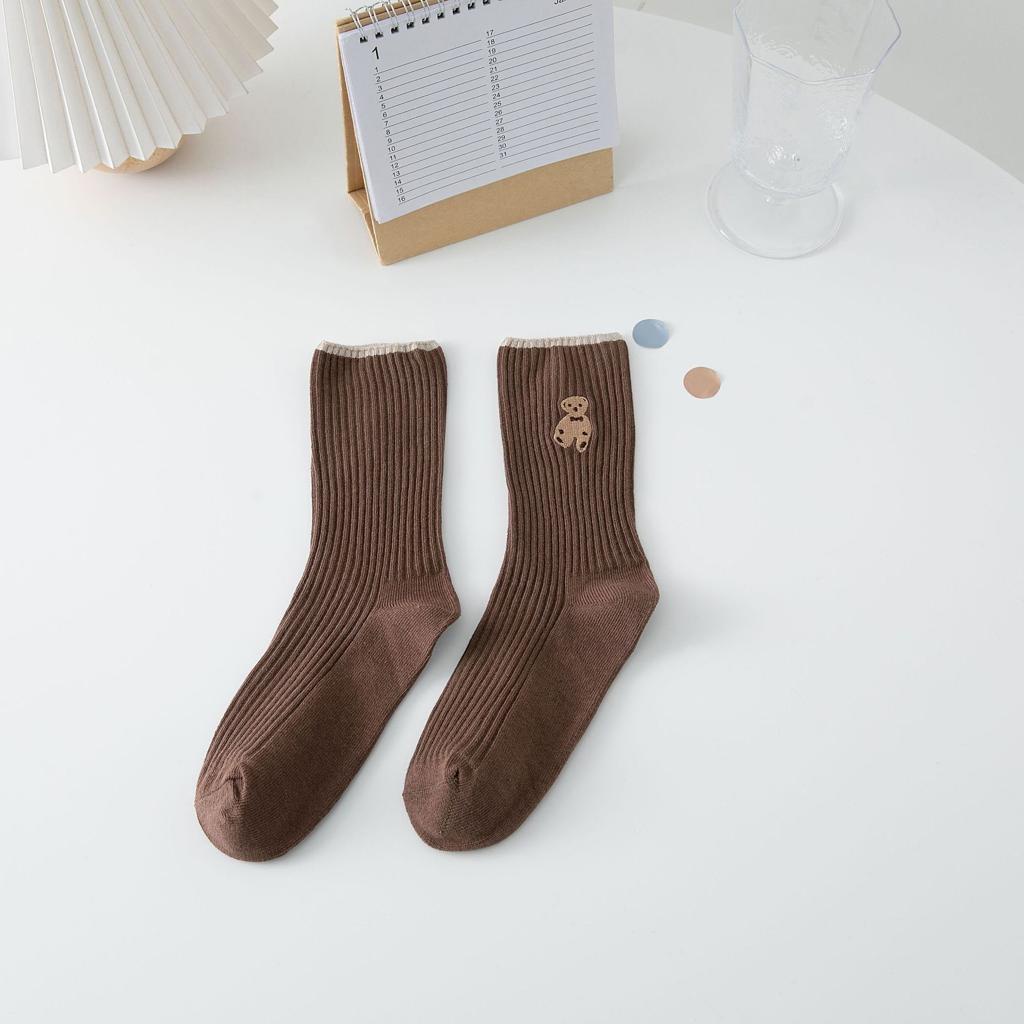 Either.id - Kaos Kaki Pria Wanita Panjang Setinggi Betis Motif Beruang Cute Bear New Fashion Korean Style Socks-KK018C
