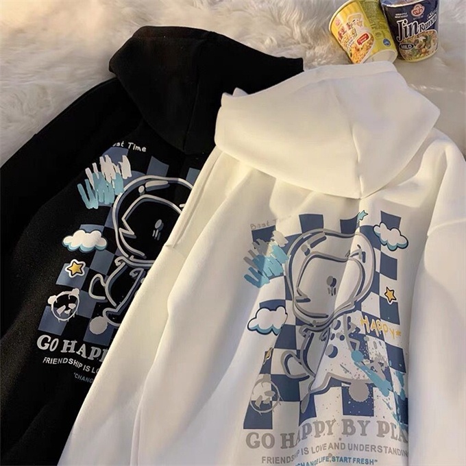 Promo Cod Hoodie Couple Pria Wanita Satuan Funny Cartoon Print Loose Hoodie Couple 2022 New Hanins Fashion Hoodie Coat for Men and Women