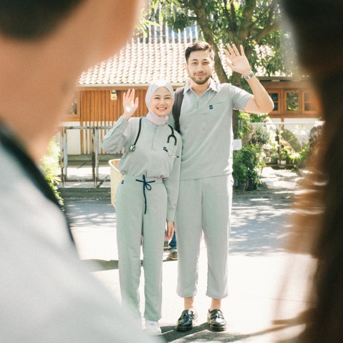 Baju Jaga POLO SS - DUSTY MINT Scrubs Theatre Blues First Line Lengan Pendek