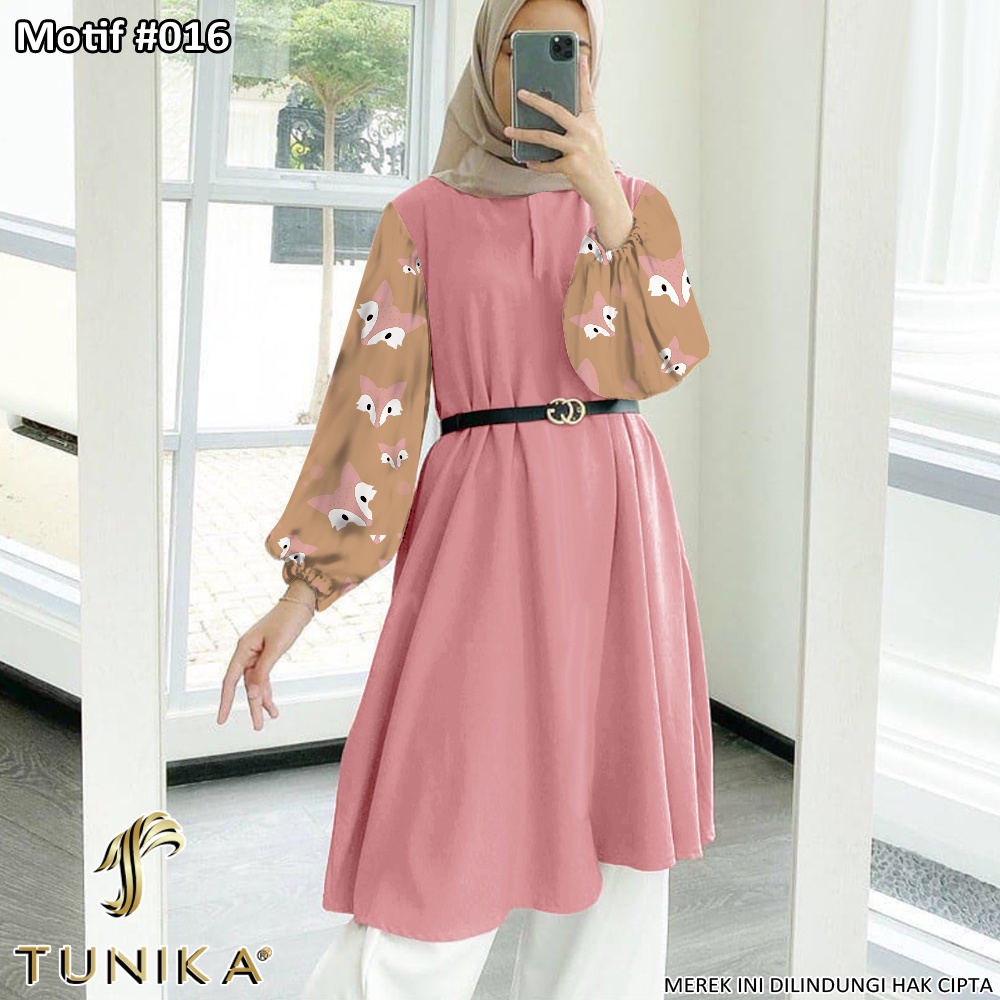 Tunik Jumbo - Gamis Wanita Kekinian - Baju Atasan Wanita - Bungaz Motif Gabungan - Lexoir-Bungaz 016 Dusty