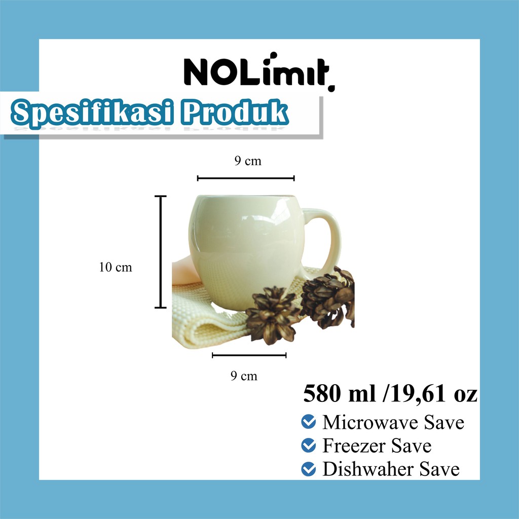 NOLIMIT GELAS ESTETIK MUG KERAMIK CANGKIR KOPI NOSTALGIC 580 ML COCOK UNTUK SOUVENIR DAN KADO