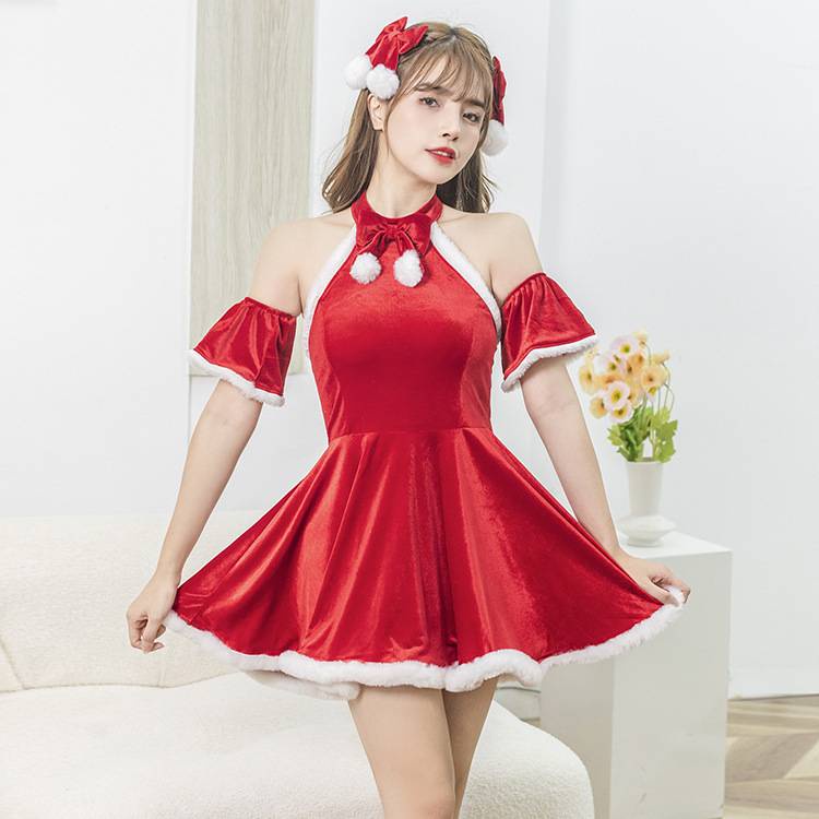 【Wetrose】 Wanita Sexy Christmas Natal Pesta Jepang Seragam Kostum Cosplay Xmas Seragam Lucu Dress Baju Natal Kawaii Gadis Set