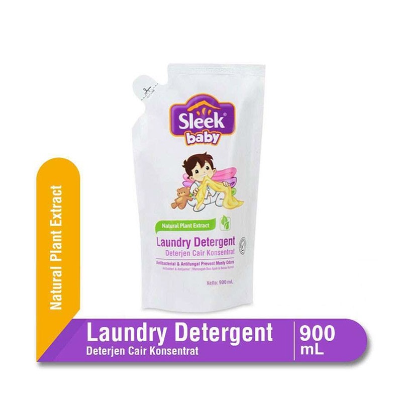 Sleek Baby Laundry Detergent Pouch Refill 900 ml / Detergent Bayi