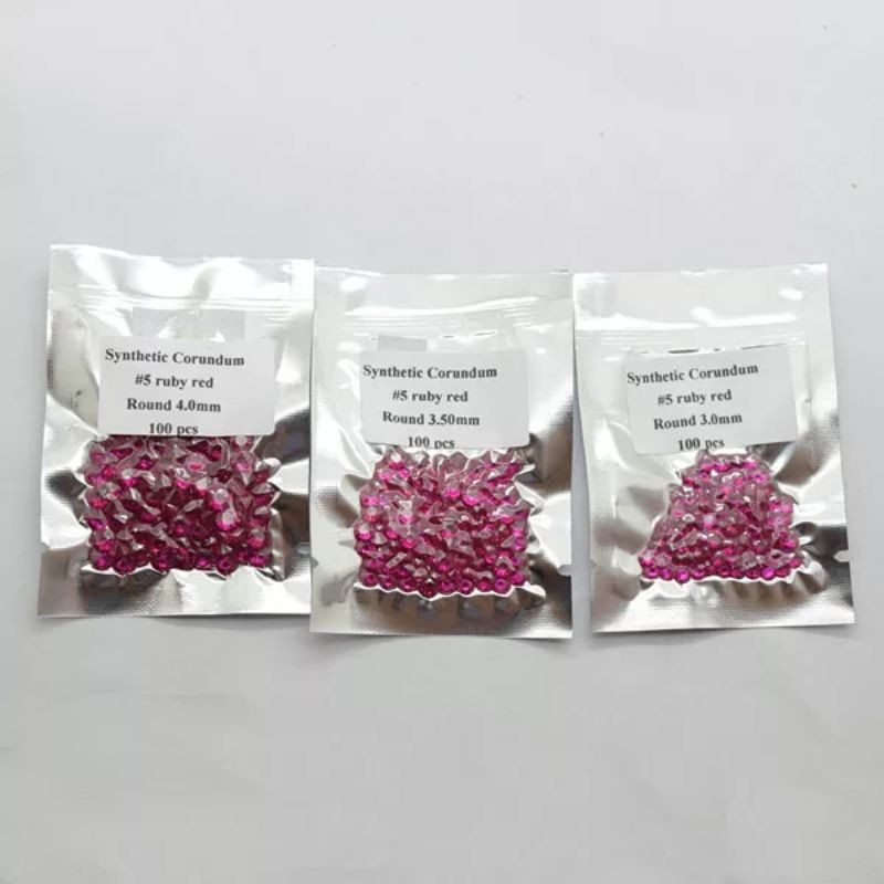 Batu Permata Red Pink Ruby Created 1 pack Original Quality - 9mohs A5 Quality