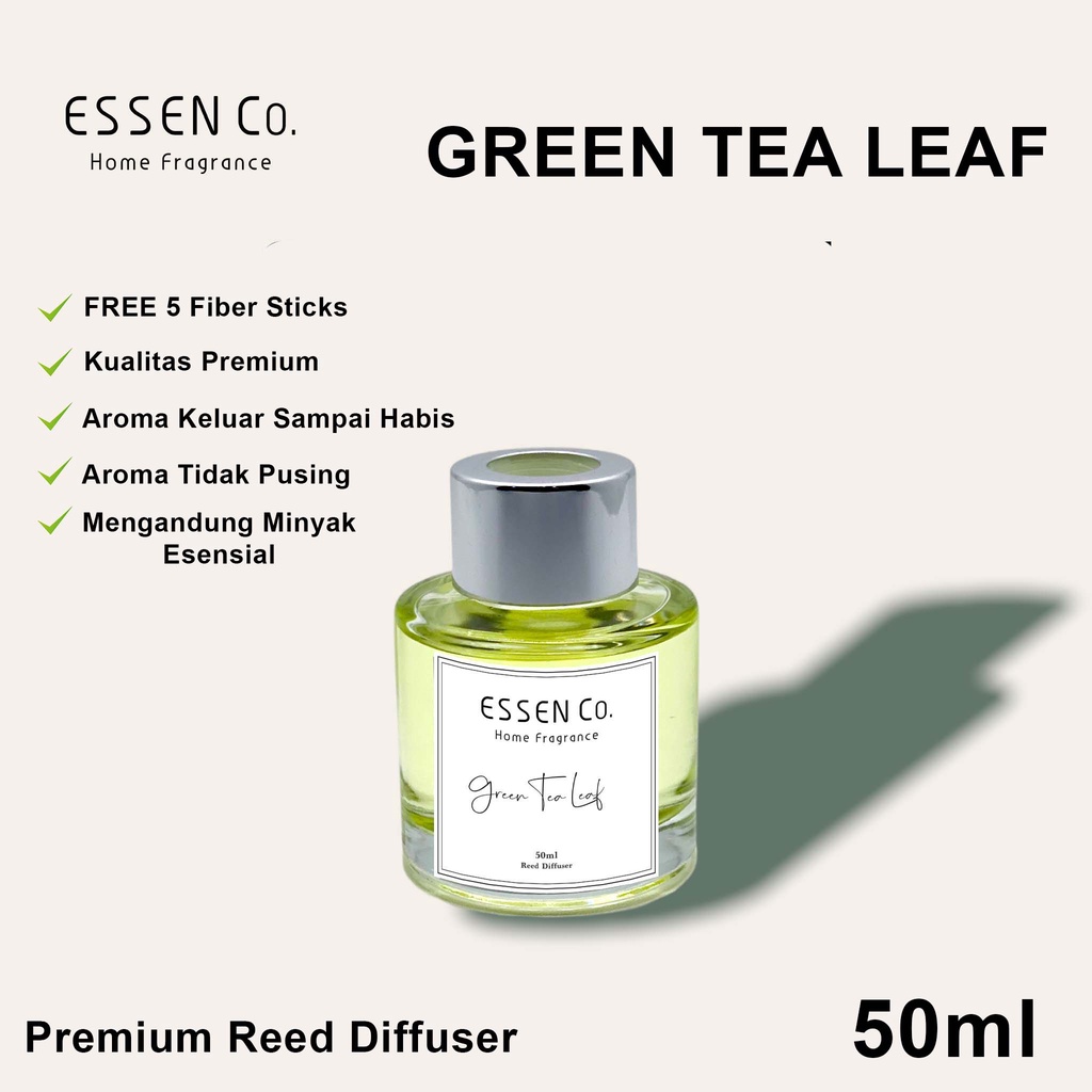 Essen Co Reed Diffuser Aromatherapy Green Tea Leaf Pengharum Pewangi Ruangan Aromaterapi Teh Hijau 50ml