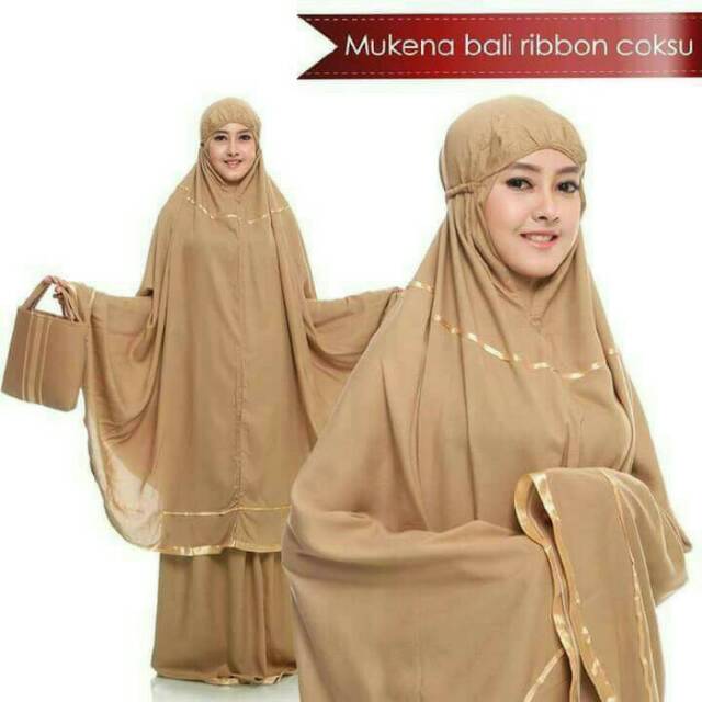 Mukena katun rayon polos pita terbaru