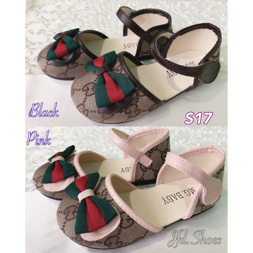 Sepatu anak perempuan Gucci Pink, Black size 28,29 Sepatu flat shoes gucci anak perempuan