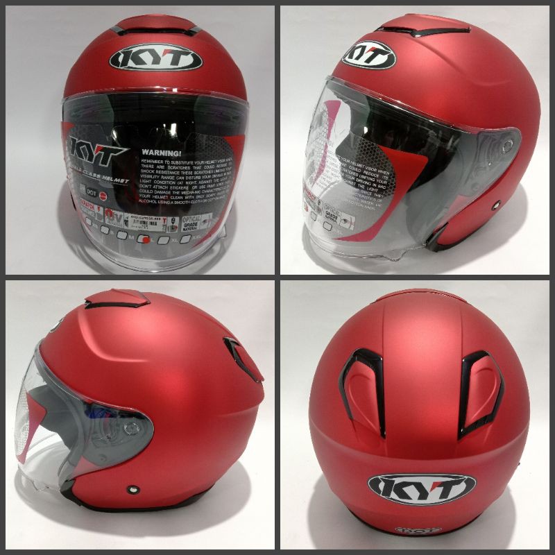 Helm kyt kyoto merah maroon doff